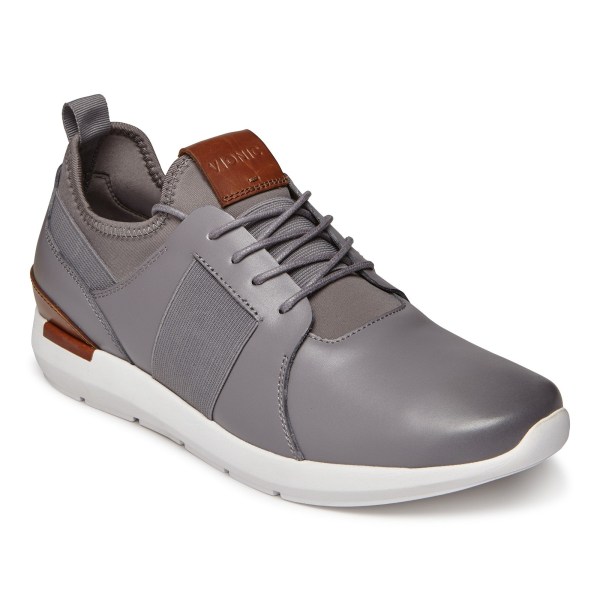 Vionic Casual Shoes Ireland - Caleb Sneaker Grey - Mens Shoes In Store | XFWOK-9251